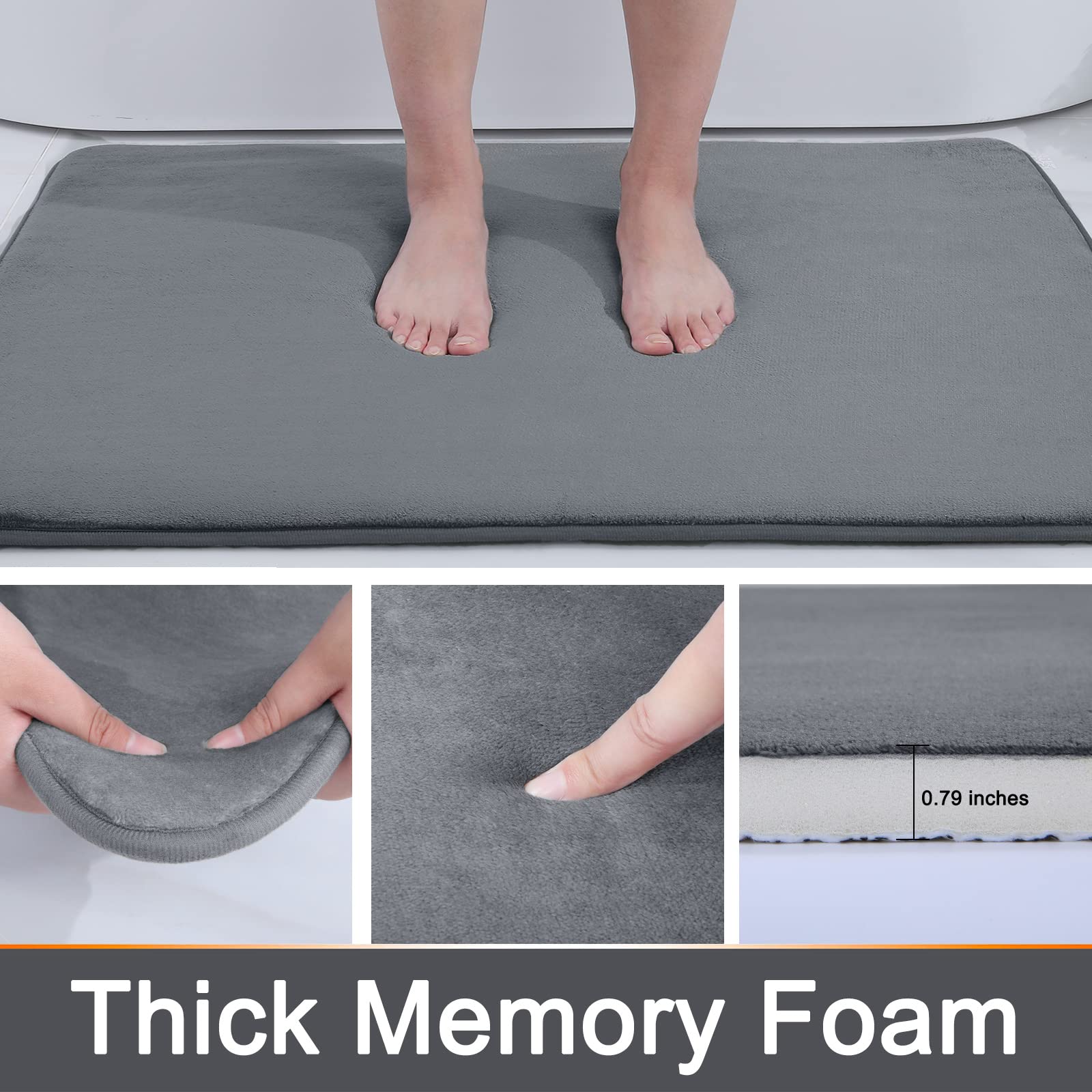 Maliben | Quick Absorbent Anti Slip Memory Foam Bath Mat