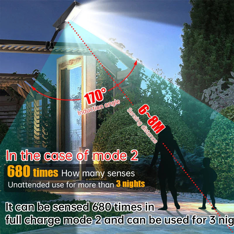 Maliben | Heliotrax Solar Street Lamp With Remote Control | 138 Leds | 3 Light Modes | Ip65 Waterproof | For Garden, Driveway & Yard