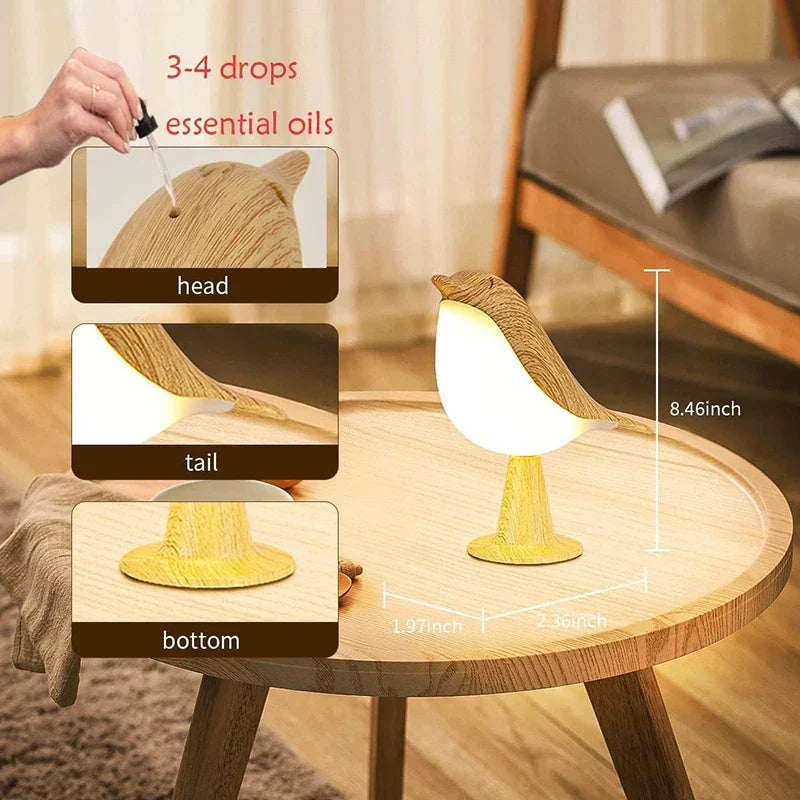 Maliben | Wooden Bird Led Touch-Switch Night Lamp