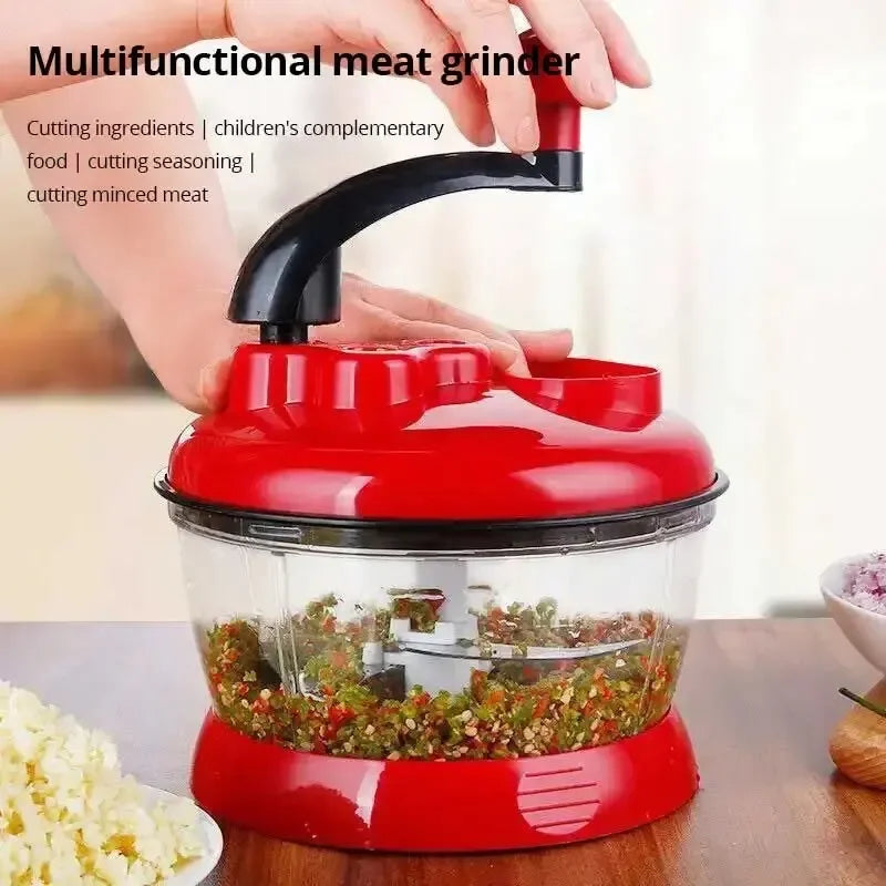 Maliben | Schnittfix Ecochop Manual Garlic & Vegetable Chopper | Stainless Steel Blades | 16×16×13.5 Cm | Multifunctional Kitchen Chopper