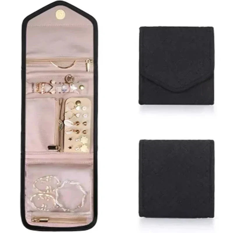 Maliben | Jewelry Bag Velmora Roll | Foldable & Space-SavIng | For Travel & Home | Velvet Look in 3 Colors