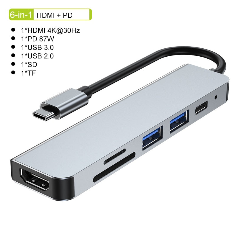 Maliben Thunderbolt 3 USB-C Hub with HDMI, PD, SD/TF for MacBook Air M1 and iPad Pro