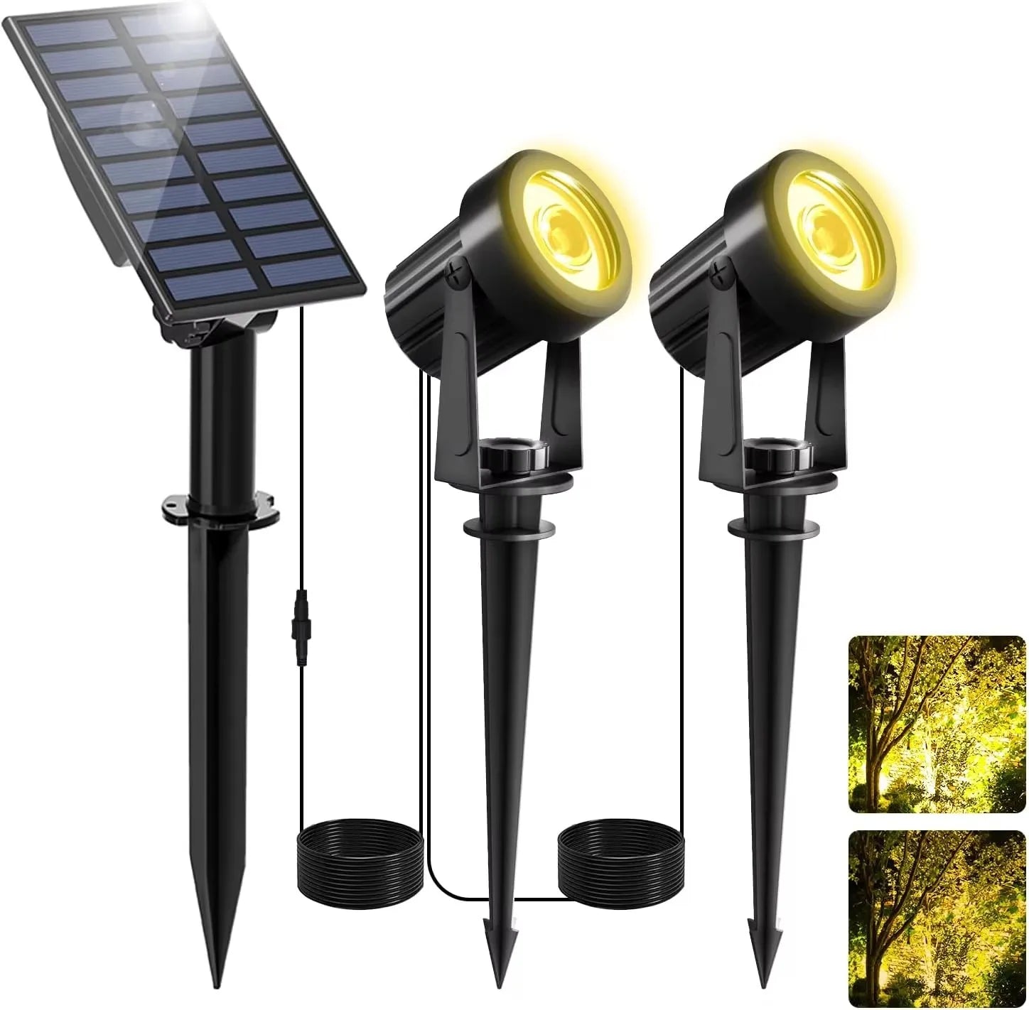 Maliben LumiGlow Solar Garden Spotlight — DuoColor, IP65