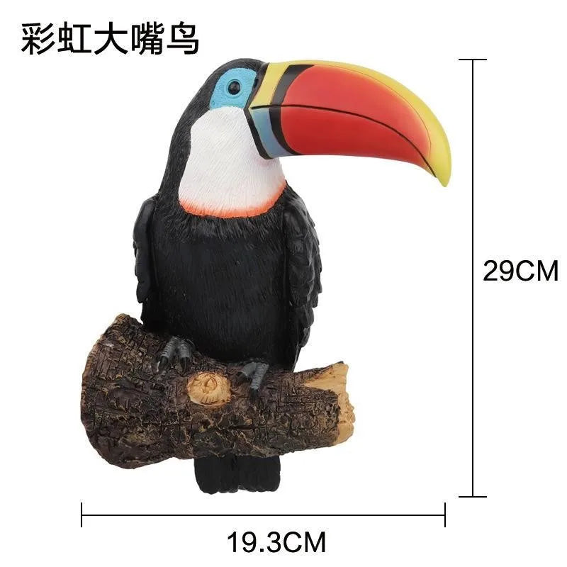 Maliben | Toucan Figure Tropijoy | Hand-Painted Tree Decoration | Hanging Garden Statue Made Of Resin | 29 × 19.3 × 11 Cm