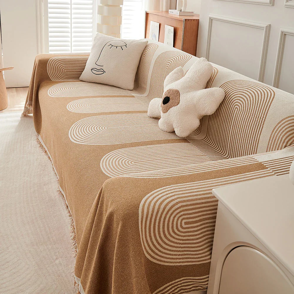 Maliben | Scandiloom Tassel Blanket | Four Seasons | Sofa & Scratch Protection | Blanket & Rug In One Description: