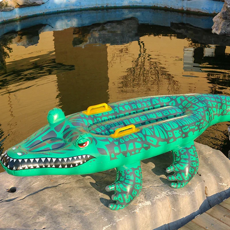 Maliben | Floatoro Inflatable Crocodile Pool Toy For Kids & Adults | Swimming Toy For Beach, Pool & Summer Party | Durable Pvc Water Mattress
