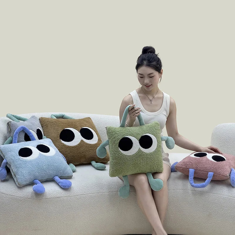 Maliben | Cute Monster Portable Soft Throw Pillow Blanket