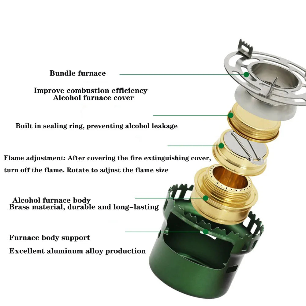 Maliben | Flamvino Alcohol Stove Outdoor Portable | Mini Camping Stove For Hiking & Trekking | Compact Spirit Burner For Outdoor Cooking & Survival