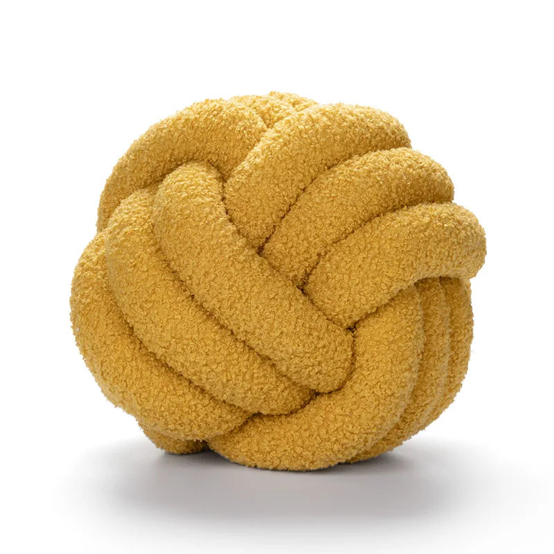 Maliben | Throw Pillow - Cozy - Hand-Knotted Ball - Sheepskin