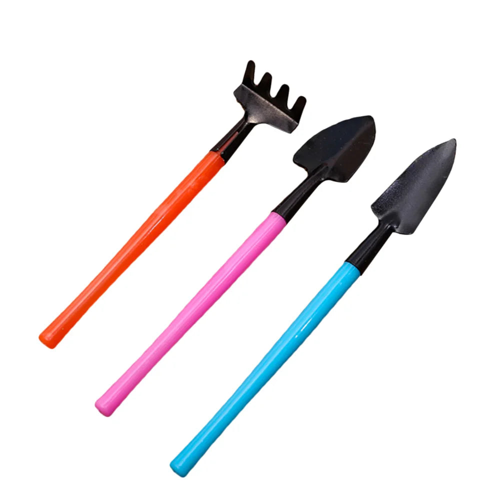 Maliben | Florinita 3-Piece Mini Garden Tool Set | Hand Trowel, Rake & Shovel | For Houseplants & Bonsai | 22 Cm Length