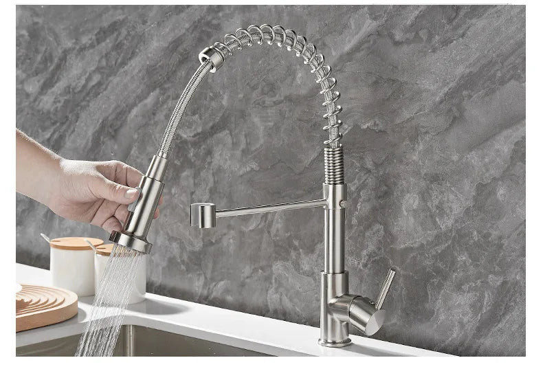 Maliben | Dualflow Kitchen Faucet - Luxurious Double Bronze Kitchen Faucet