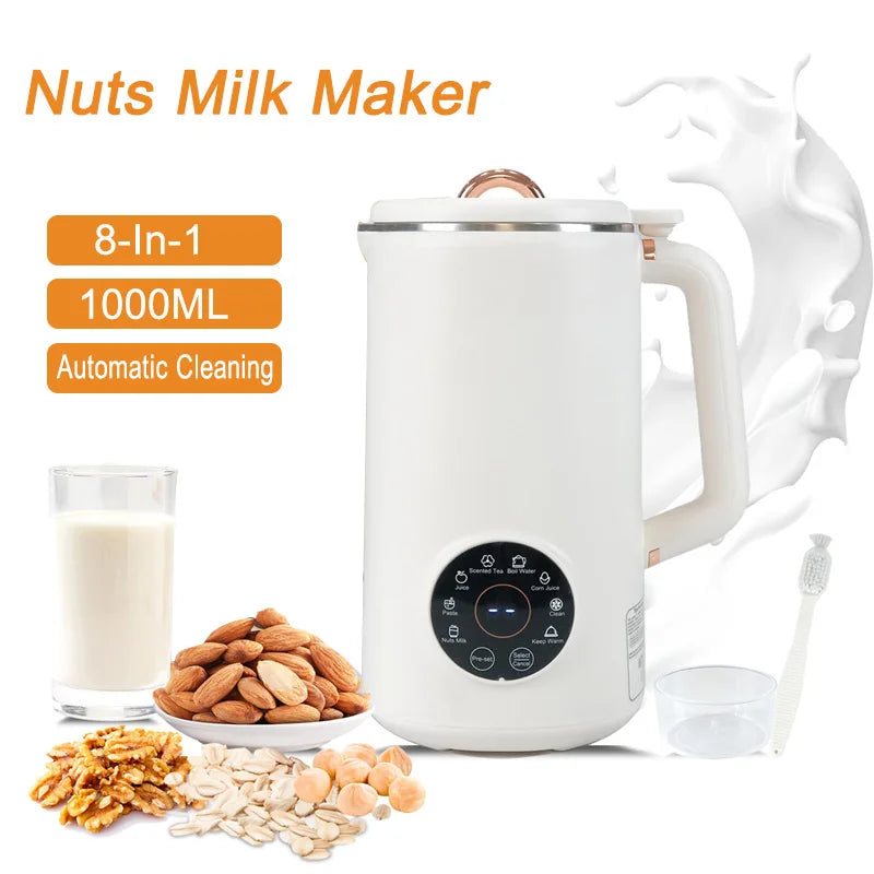 Maliben | Plantpure Plant Milk Maker 8-In-1 | For Nut, Oat & Soy Milk | 1000 Ml Capacity | Bpa-Free