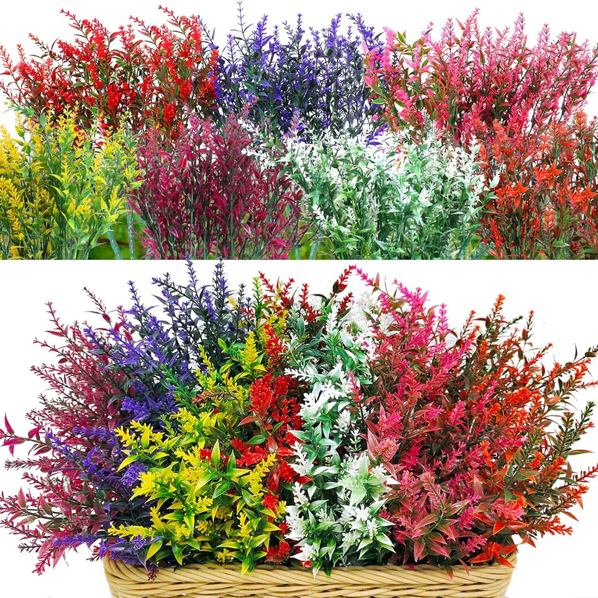 Maliben | Florabell 12 Piece Set Artificial Lavender | Artificial Plants For Weddings, Vases, Garlands & Decoration | For Indoor & Outdoor