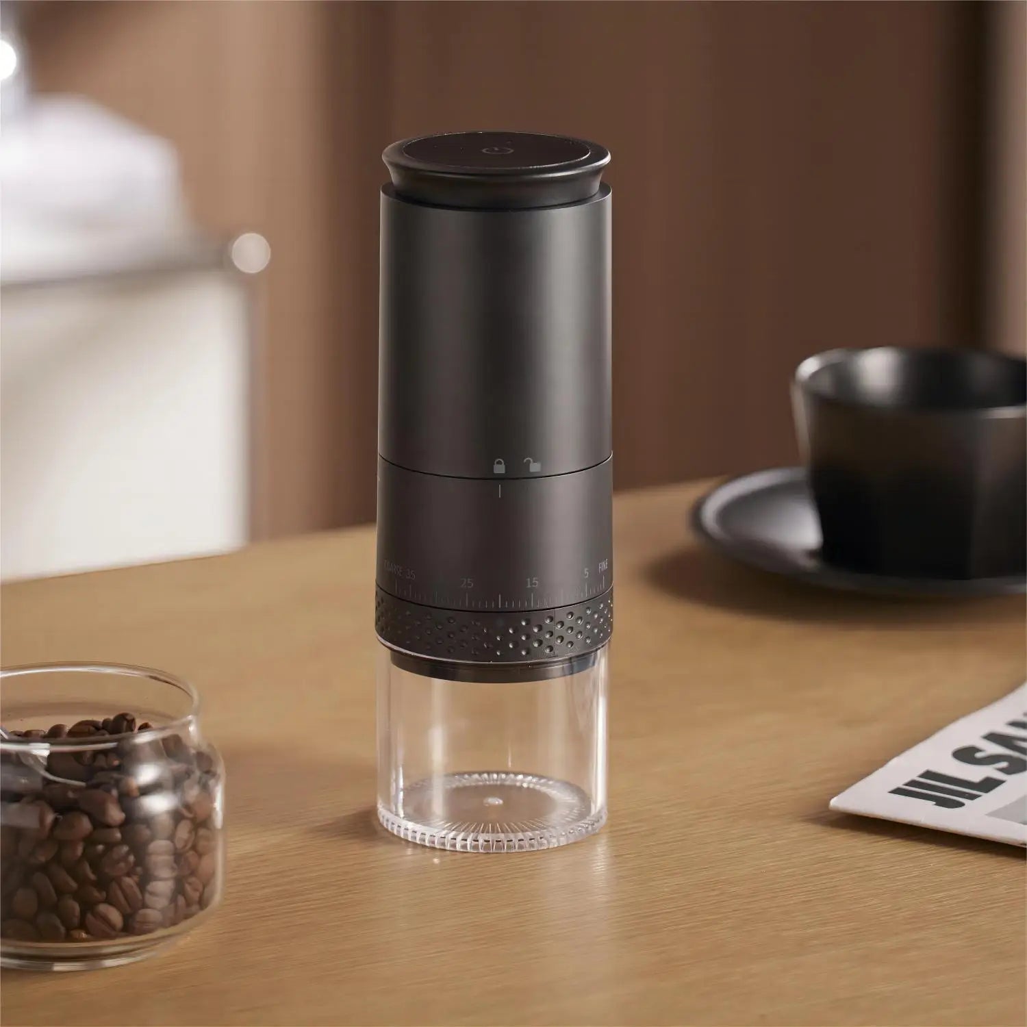 Maliben | 1500mAh Electric Coffee Grinder External Adjustable Type-C Charging Coffee Grinder Bean Grinding Machine Coffee Maker