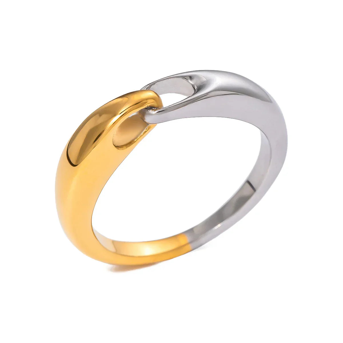 Maliben | Elegant Two Tone Buckle Link Ring