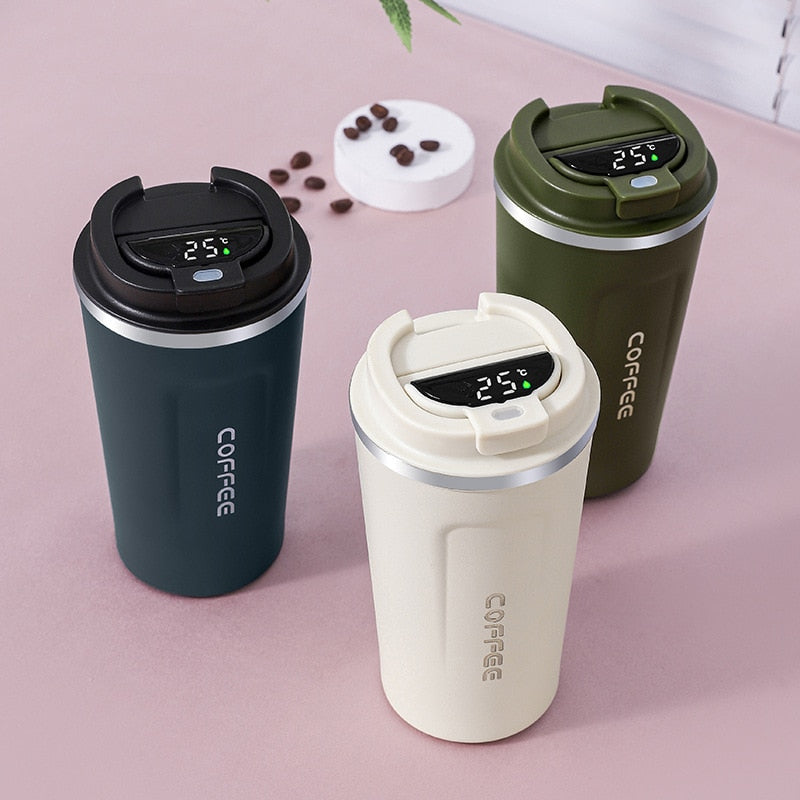 Maliben Smart Thermos Coffee Mug — LED Temperature Display, 510 ml