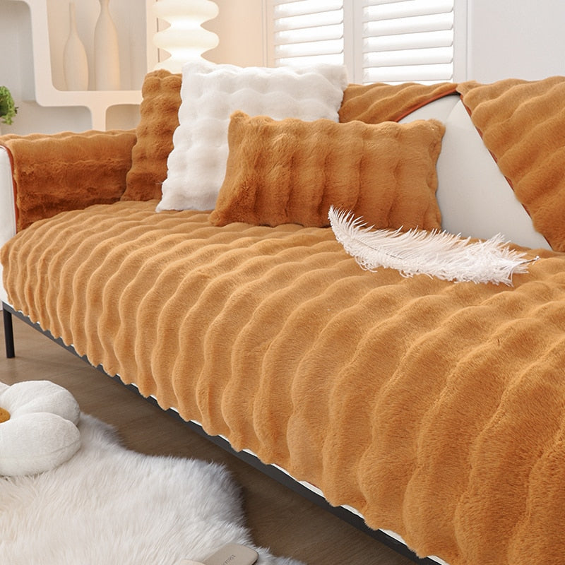 Maliben | Snuggly Comfy Plush Sofa Cover