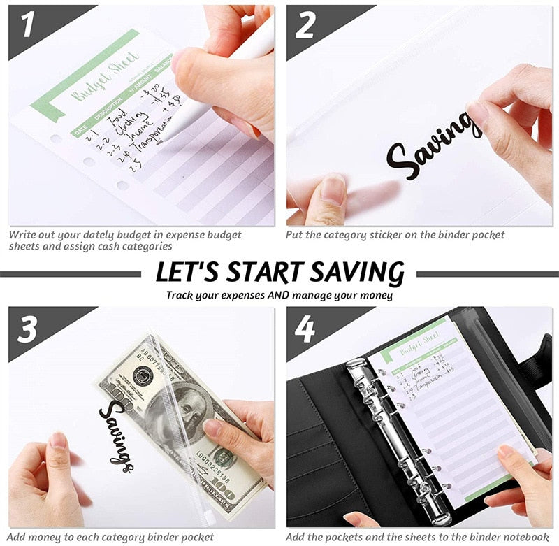 Maliben | Financial Planner Leather Multi Pocket Bill Organizer Notebook