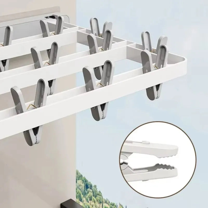 Maliben | Wall-Mounted Folding Dryer Aerofold | Space-Saving Clothes Dryer & Towel Holder | Windproof & Load-Bearing | Foldable
