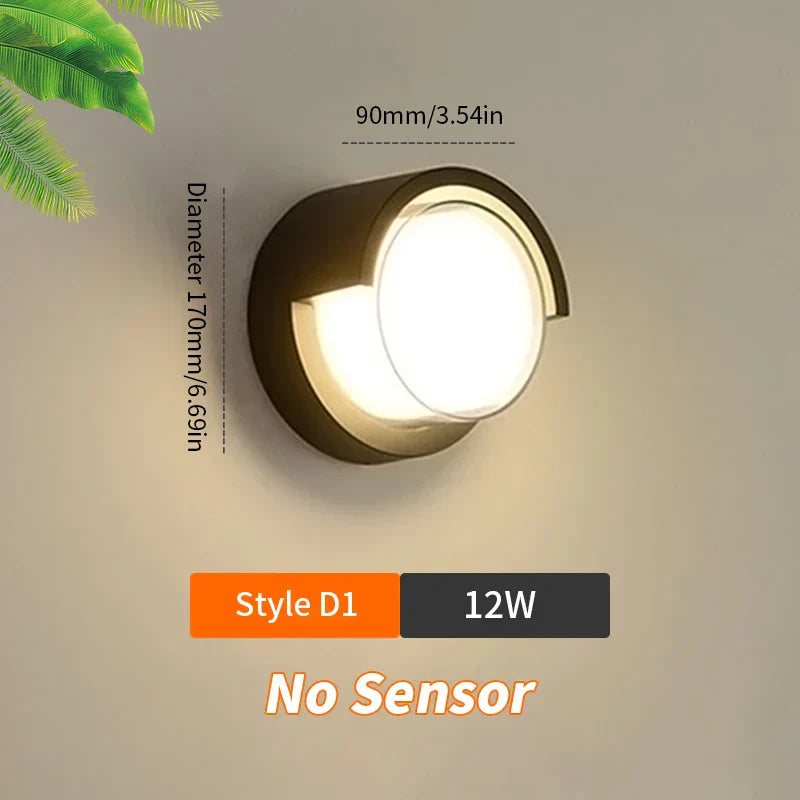 Maliben | Led Wall Light Lumoguard | With Radar Motion Sensor | 6w/12w | Warm & Cold White | Ip66 Waterproof