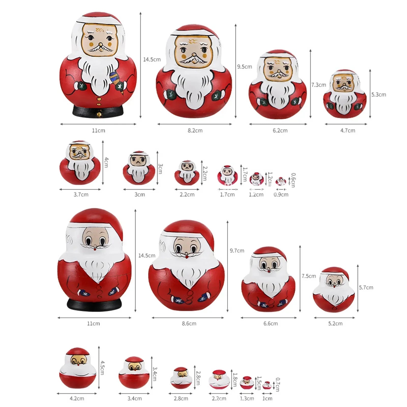 Maliben | 10 Pieces/Set Wooden Russian Matryoshka Dolls