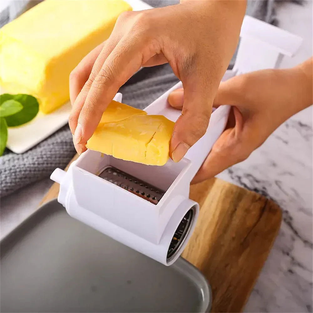 Maliben | Rollagrate Cheese Grater | Manual Drum Grater With Crank | Stainless Steel & Abs | For Cheese, Nuts & Chocolate
