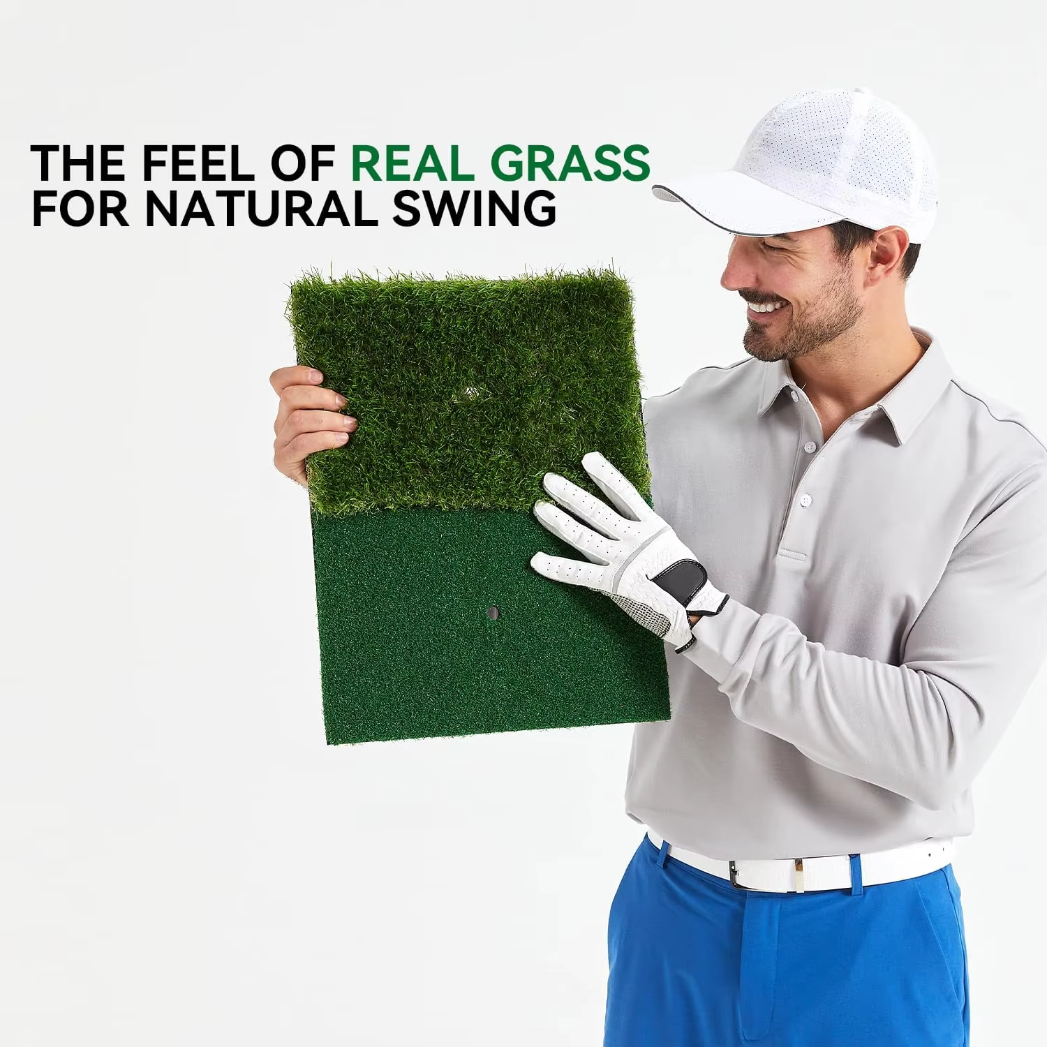 Maliben | Portable Golf Hitting Mat With Tee Hole For Backyard, Garage, And Indoor Practice