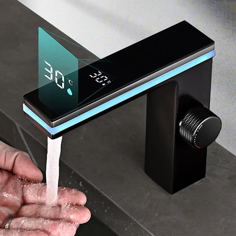 Maliben | Led Sink Faucet With Digital Temperature Display And Hot-Cold Mixing Function