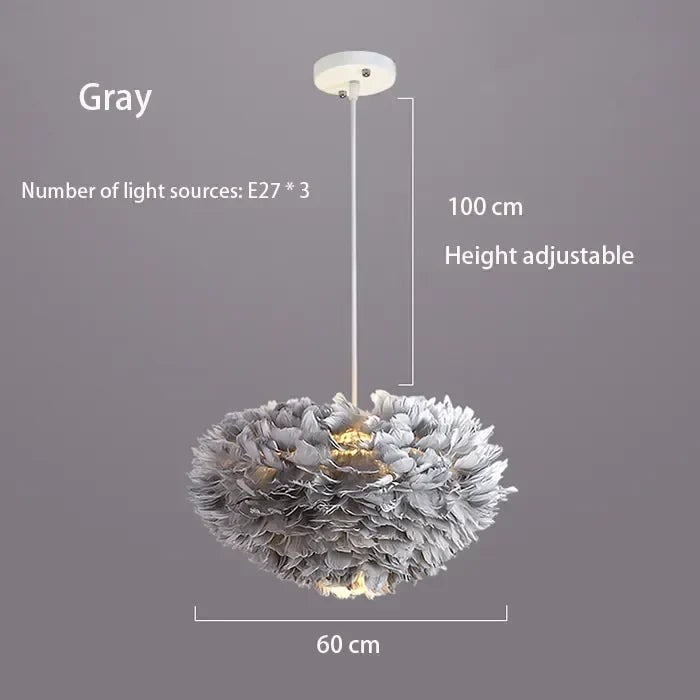 Maliben | Scandinavian Feathers Pendant Lamp With Modern Led