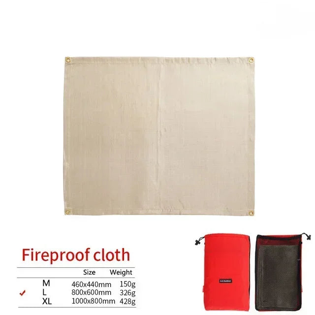 Maliben | Campvita Fire Protection Camping Mat | Heat Resistant & Fireproof | Ideal For Grill & Campfire | Fiberglass Beige