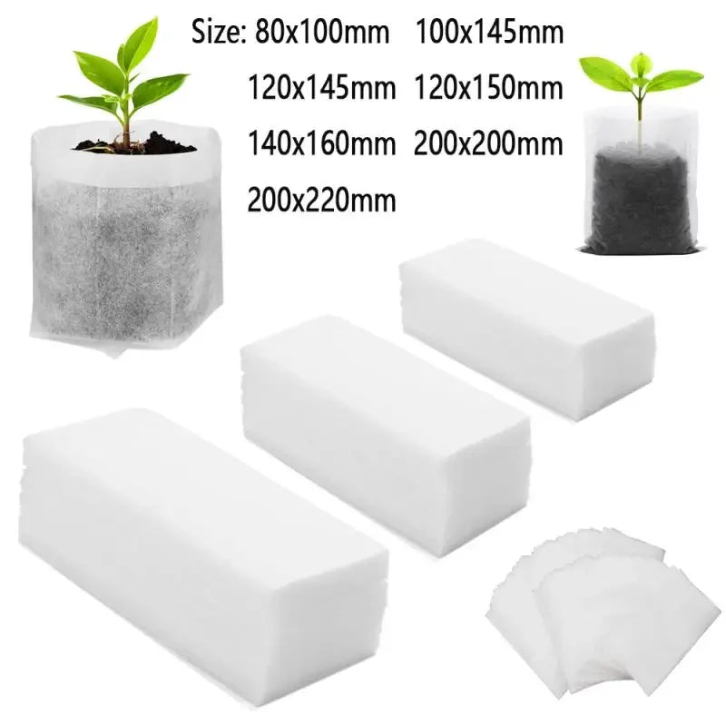 Maliben | Plant Bags Biogrow | Biodegradable | Breathable & Root-Friendly | Set Of 25–100