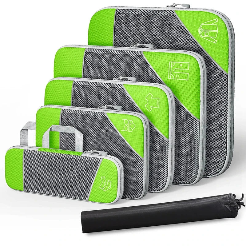 Maliben | Packease Travel Organizer Set | 6-Piece | Compressible Suitcase Bags | Waterproof & Space Saving