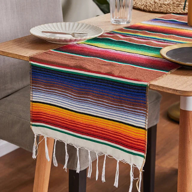 Maliben Colorful Mexican Serape Blanket