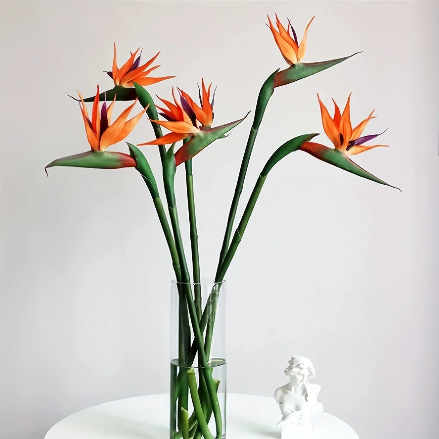 Maliben | Floriva 3 Piece Set Artificial Strelitzias | Bird Of Paradise Flowers | 24.5 Cm Long Stems | Decoration For Home, Office & Events