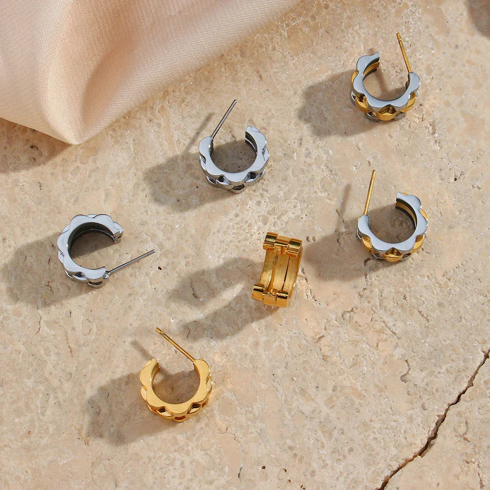 Maliben | Textured Watch Hoop Earrings