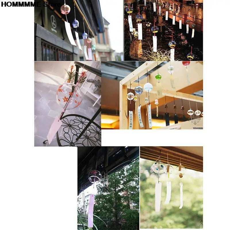 Maliben | Glass Wind Chime Hanabira | Japanese Style | Clear Sound & Decorative Pendant | Handmade