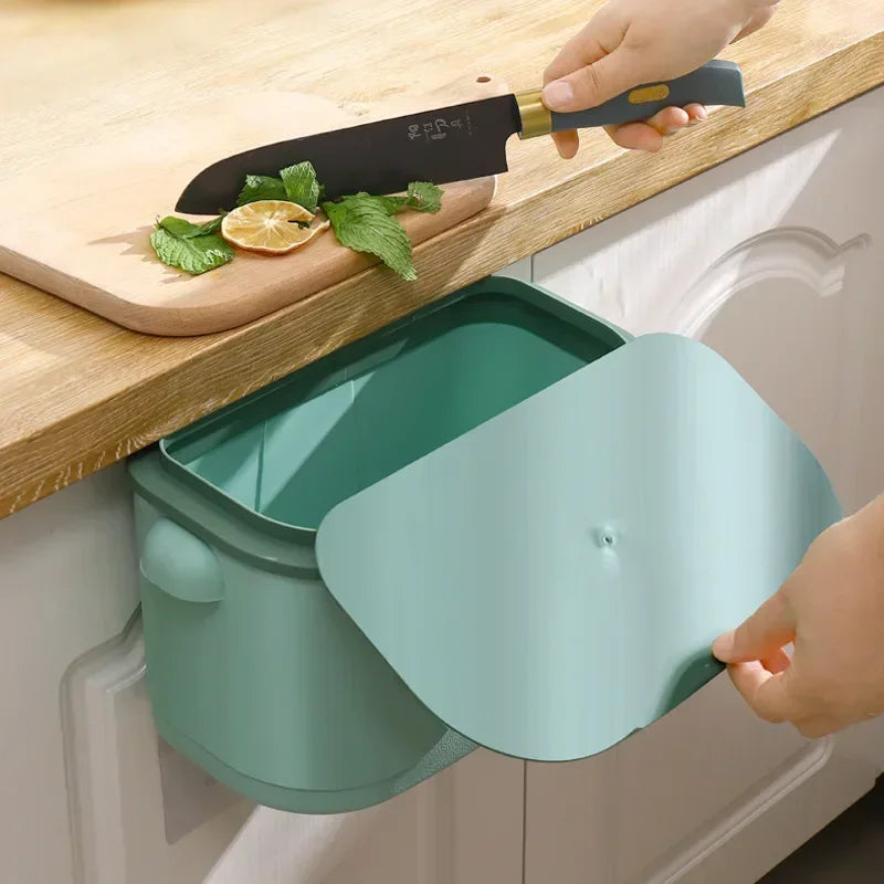 Maliben | Wall Bin Cleanvero | With Lid | Hanging & Space-Saving | For Kitchen & Bathroom | Large Volume