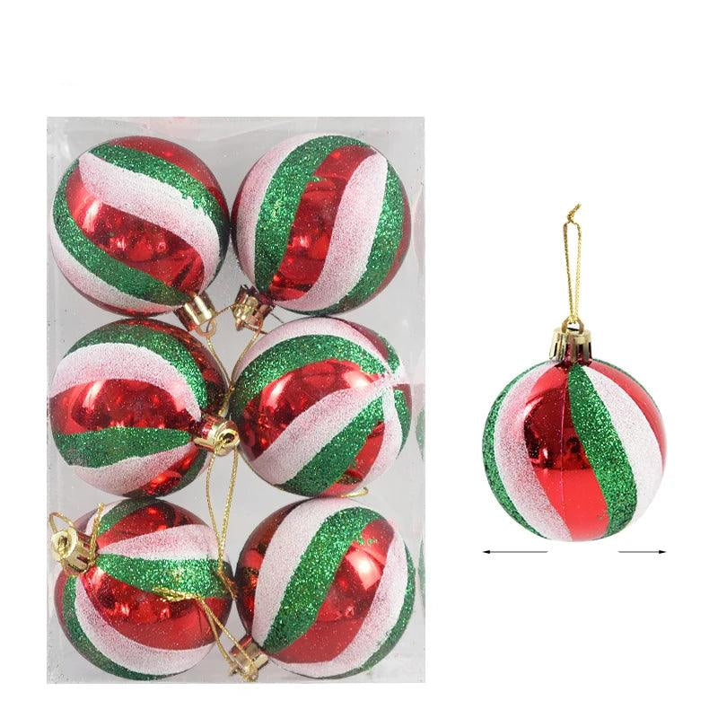 Maliben | Glass Christmas Ornaments Pattern Set Of 6 Balls For The Tree