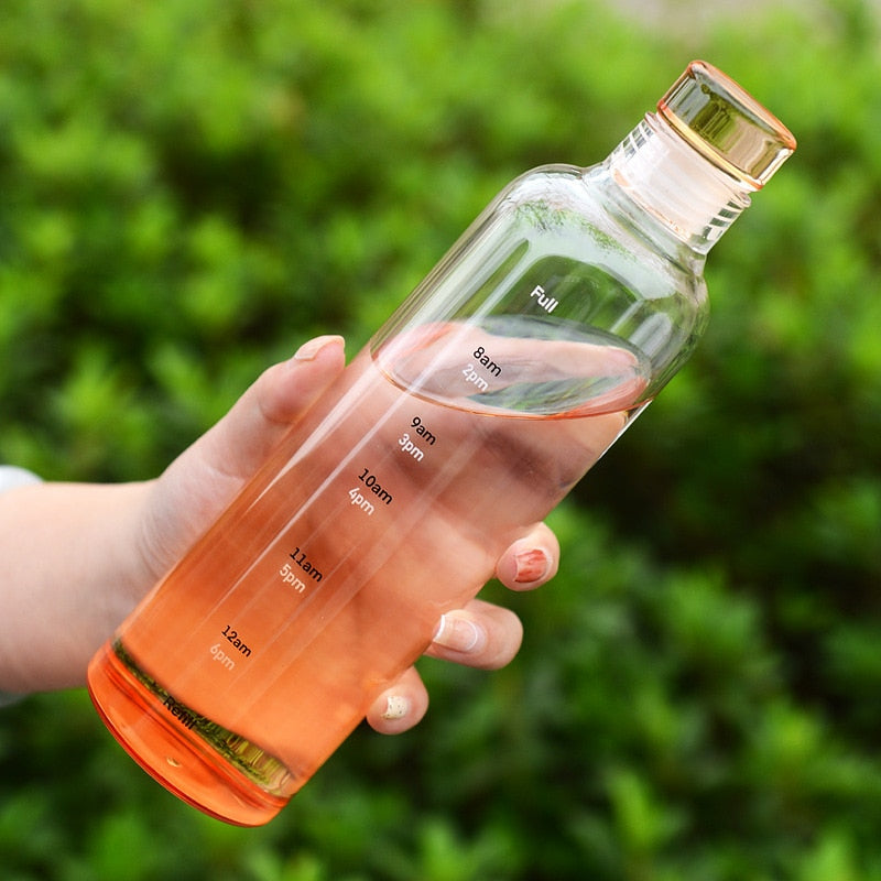Maliben | Time Scale Heat-Resistant Glass Water Bottle