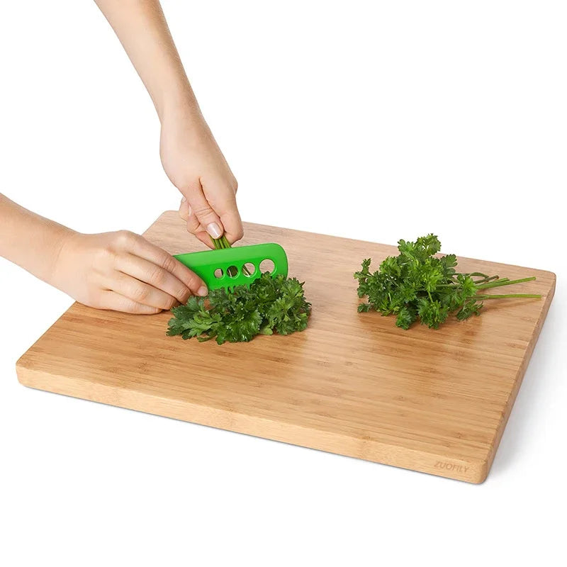 Maliben | Green Quick Herb Remover For Vegetables | 4-In-1 Stripper For Parsley, Cilantro & Co. | Handy Kitchen Assistant Made Of Abs Plastic