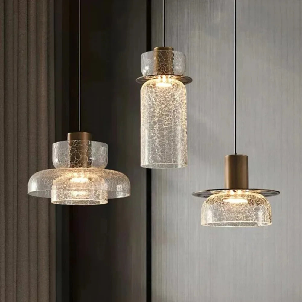 Maliben | Modern Creative Glass Pendant Lamp With Cracked Effect