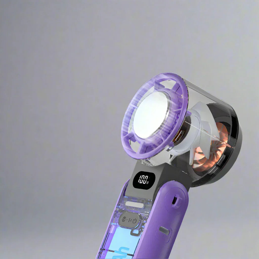 Maliben | Coolitygo Handheld Fan With Ice-Cool Technology | 100 Speed Levels | 3600mah Battery | Foldable & Ultraleight