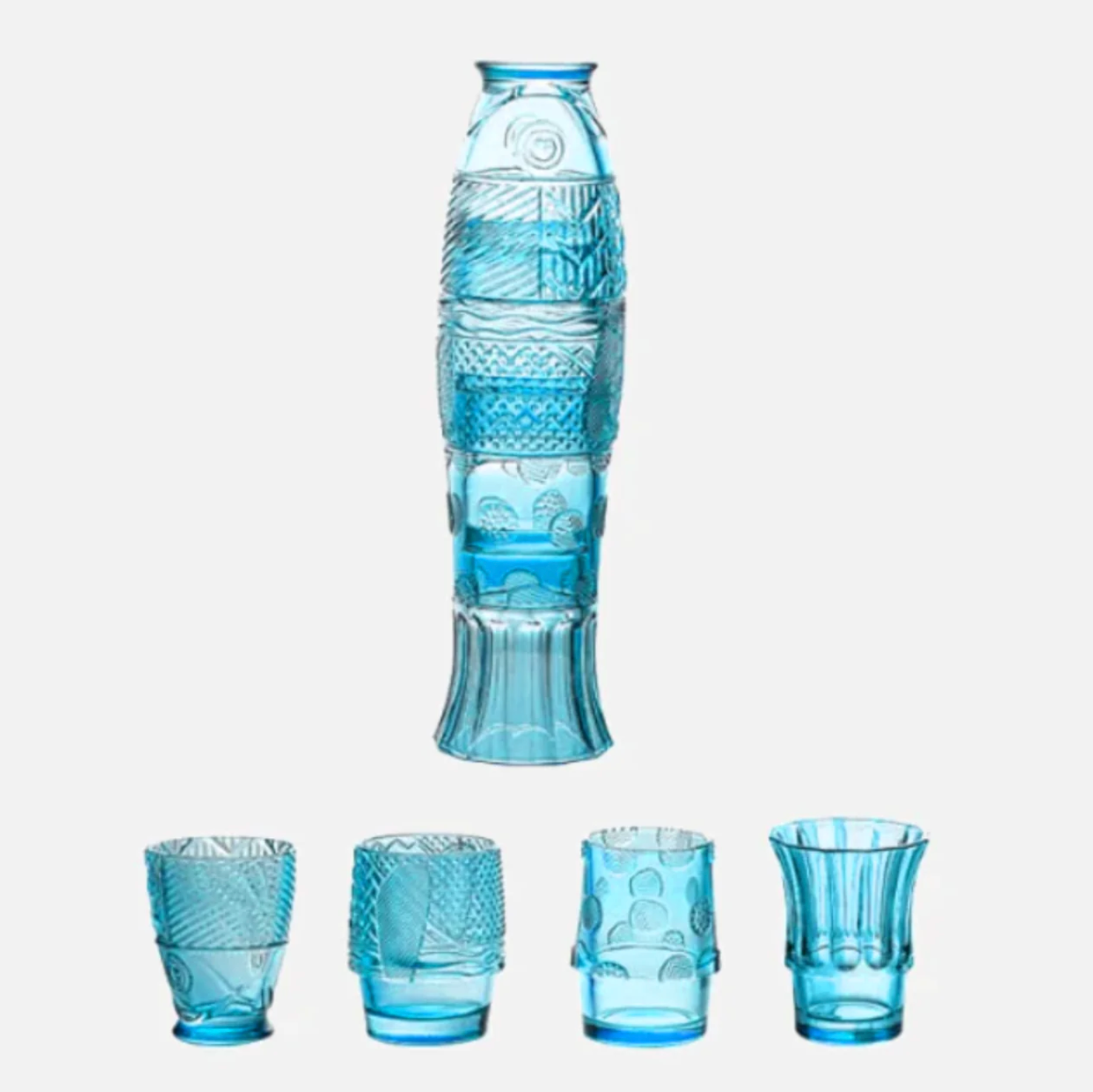 Maliben | Colored Glass Cup Set in Koi Fish Shape - Sale