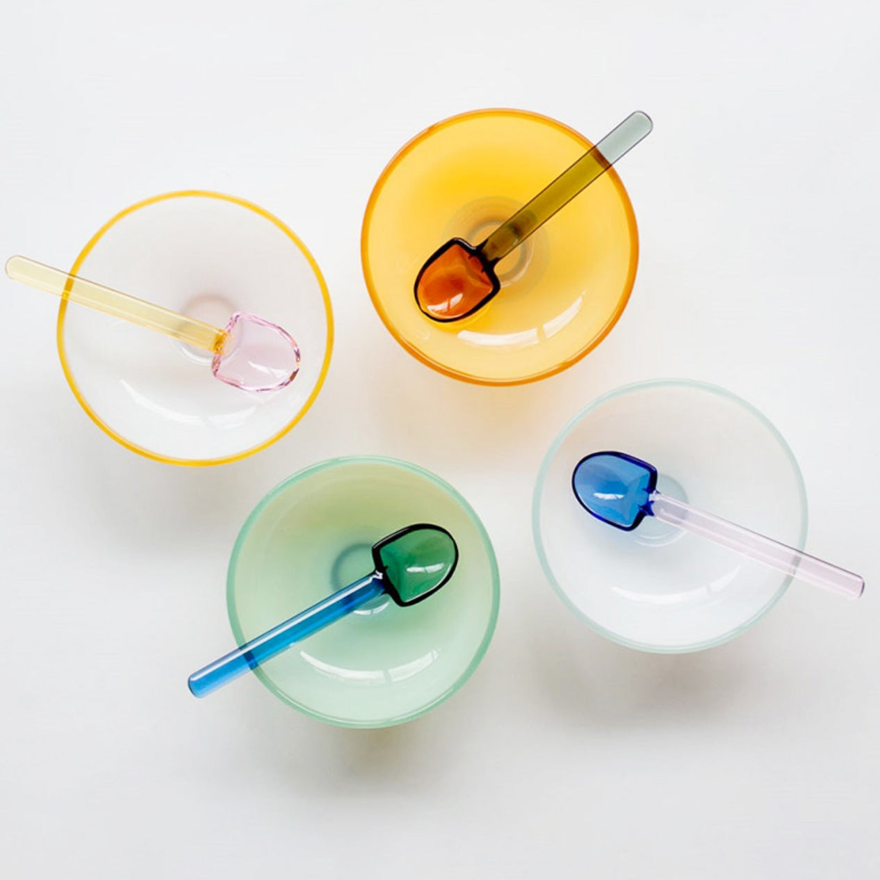 Maliben | Colorful borosilicate dessert bowl with spoon