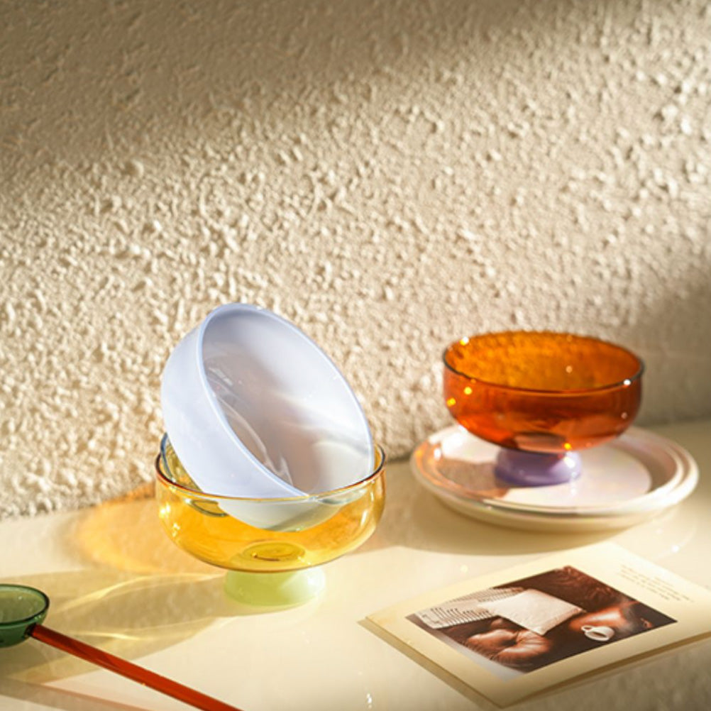 Maliben | Colorful borosilicate dessert bowl with spoon