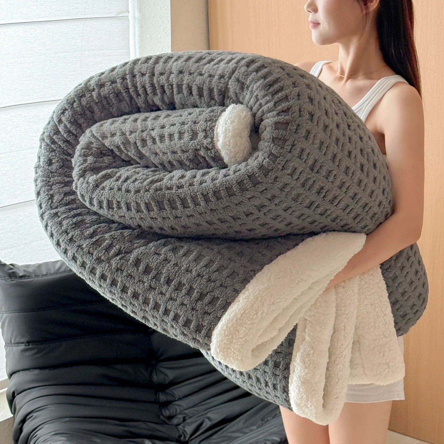 Maliben | Winter Dream Blanket – Double Layer Fleece Blanket With Lambswool Look | Ultra Warm, Soft & Skin Friendly | For Sofa, Bed & Cold Winter Days