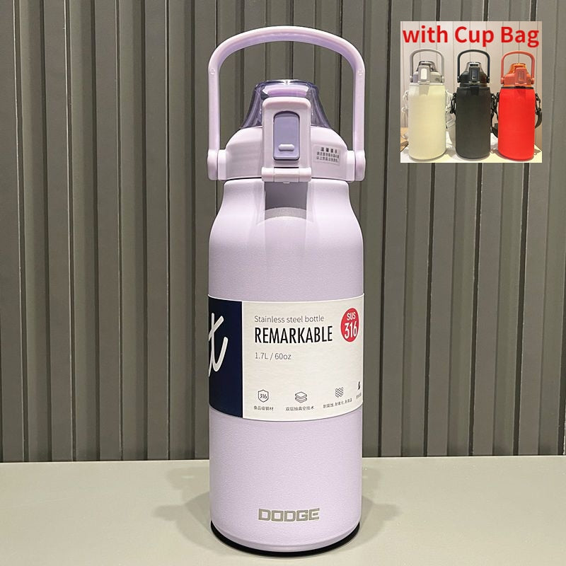 Maliben | StaInless Steel Built-in Straw Camping Thermos