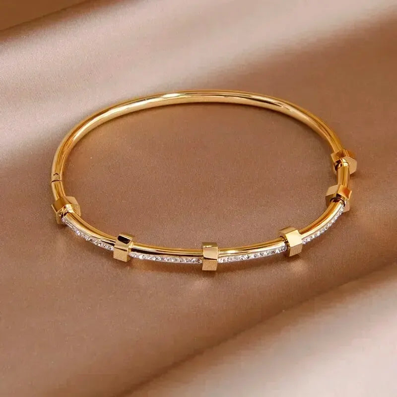 Maliben | Classy Diamond Hex Bangle Bracelet