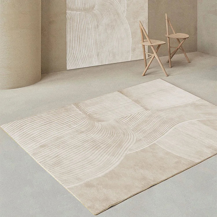 Maliben | Japanese Minimalistic Soft Rug Non-Slip High Pile Carpet Living And Bedroom
