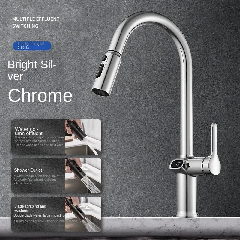 Maliben | Pull-Out Kitchen Faucet With Digital Display And Swivel Spout